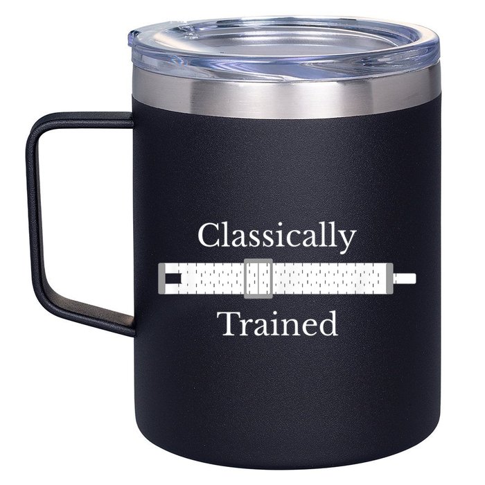 Classically Trained Slide Rule Mechanical Analog Calculator 12oz Stainless Steel Coffee Mug