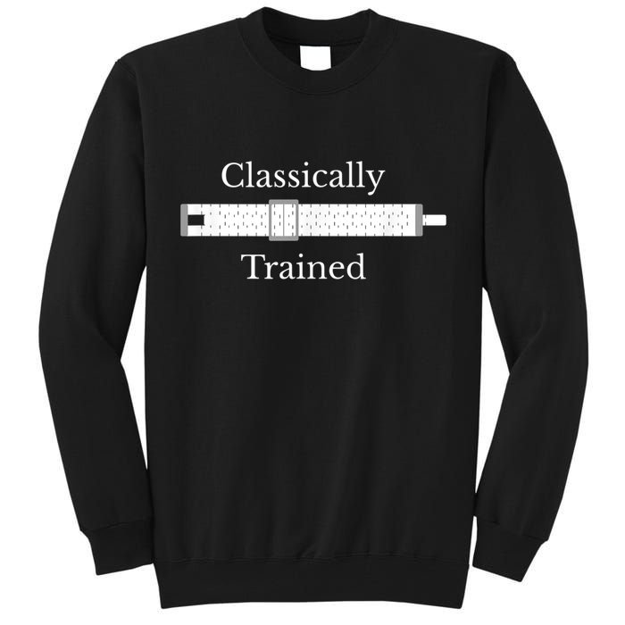 Classically Trained Slide Rule Mechanical Analog Calculator Tall Sweatshirt