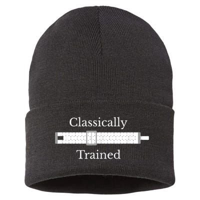 Classically Trained Slide Rule Mechanical Analog Calculator Sustainable Knit Beanie