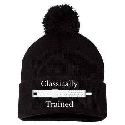 Classically Trained Slide Rule Mechanical Analog Calculator Pom Pom 12in Knit Beanie