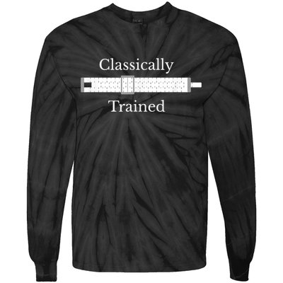 Classically Trained Slide Rule Mechanical Analog Calculator Tie-Dye Long Sleeve Shirt