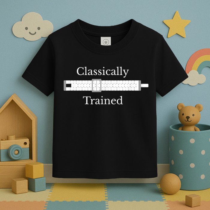 Classically Trained Slide Rule Mechanical Analog Calculator Toddler T-Shirt