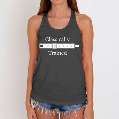 Classically Trained Slide Rule Mechanical Analog Calculator Women's Knotted Racerback Tank