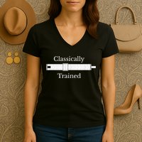 Classically Trained Slide Rule Mechanical Analog Calculator Women's V-Neck T-Shirt