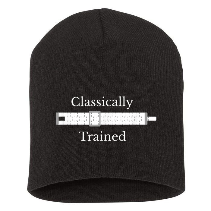 Classically Trained Slide Rule Mechanical Analog Calculator Short Acrylic Beanie