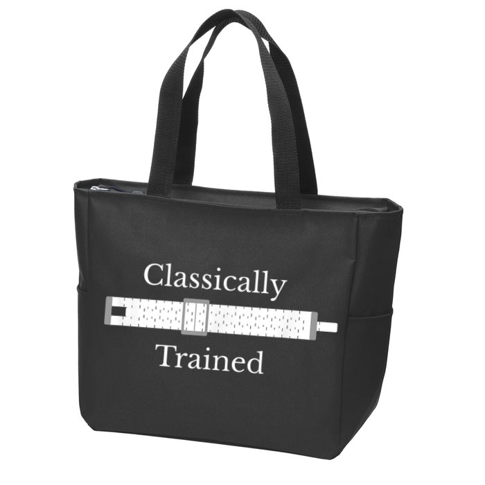 Classically Trained Slide Rule Mechanical Analog Calculator Zip Tote Bag