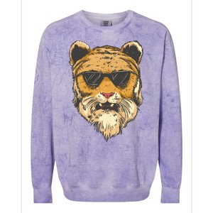 Cool Tiger Sunglasses Retro Colorblast Crewneck Sweatshirt