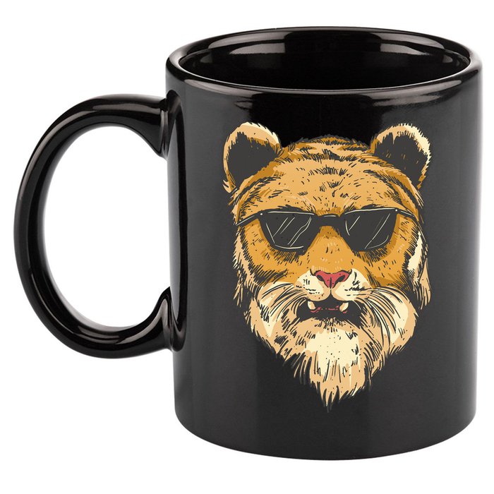 Cool Tiger Sunglasses Retro 11oz C Handle Ceramic Mug