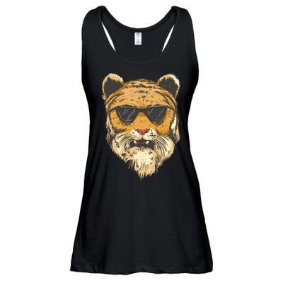 Cool Tiger Sunglasses Retro Ladies Essential Flowy Tank