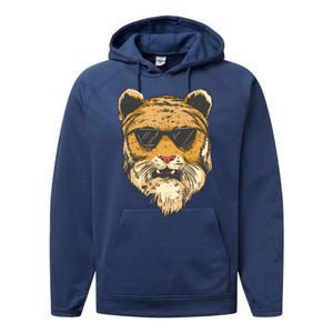 Cool Tiger Sunglasses Retro Performance Fleece Hoodie