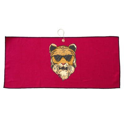Cool Tiger Sunglasses Retro Large Microfiber Waffle Golf Towel