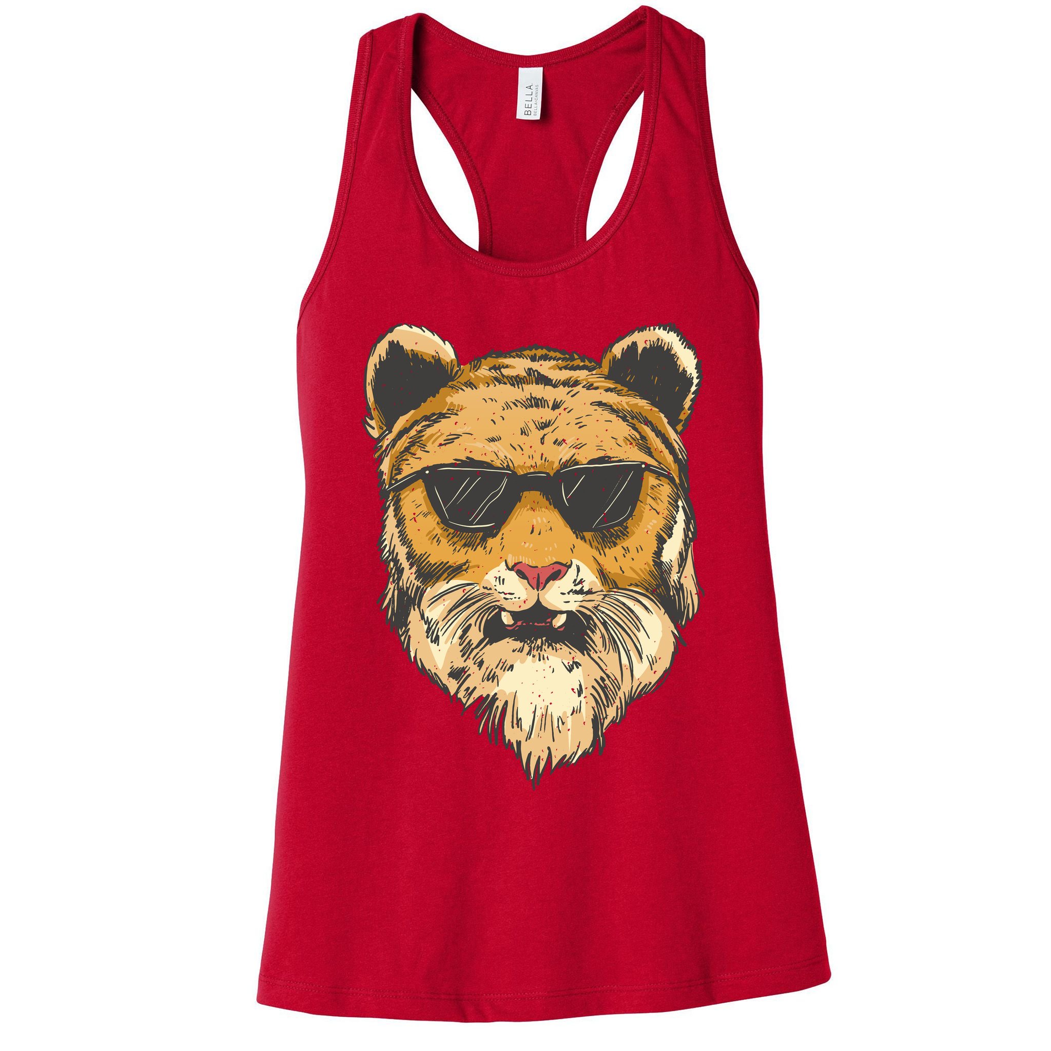 Cool Tiger Sunglasses Retro Womens Tank Top