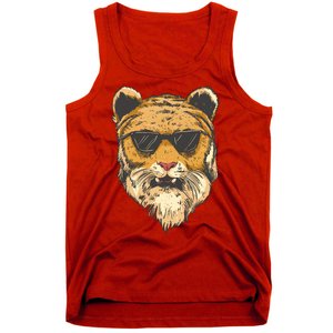 Cool Tiger Sunglasses Retro Tank Top