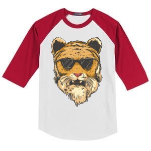 Cool Tiger Sunglasses Retro Kids Colorblock Raglan Jersey