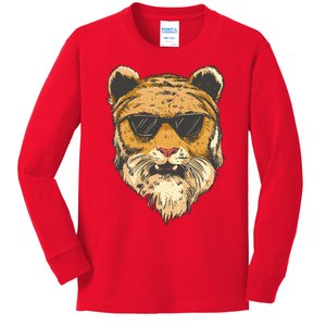 Cool Tiger Sunglasses Retro Kids Long Sleeve Shirt