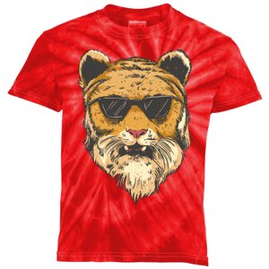 Cool Tiger Sunglasses Retro Kids Tie-Dye T-Shirt