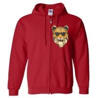 Cool Tiger Sunglasses Retro Full Zip Hoodie