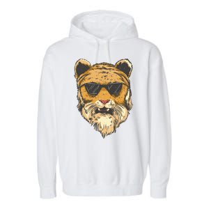 Cool Tiger Sunglasses Retro Garment-Dyed Fleece Hoodie