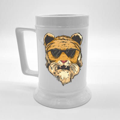 Cool Tiger Sunglasses Retro Beer Stein