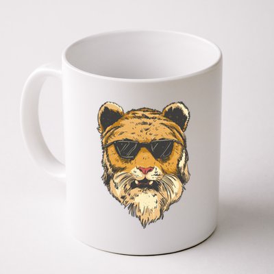 Cool Tiger Sunglasses Retro Coffee Mug