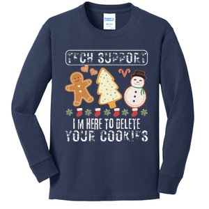 Christmas Tech Support Here To Delete Cookies Xmas Kids Long Sleeve Shirt