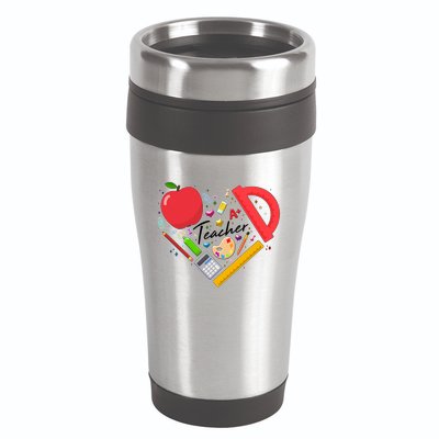 Cute Teacher School Tools Heart 16oz Travel Tumbler
