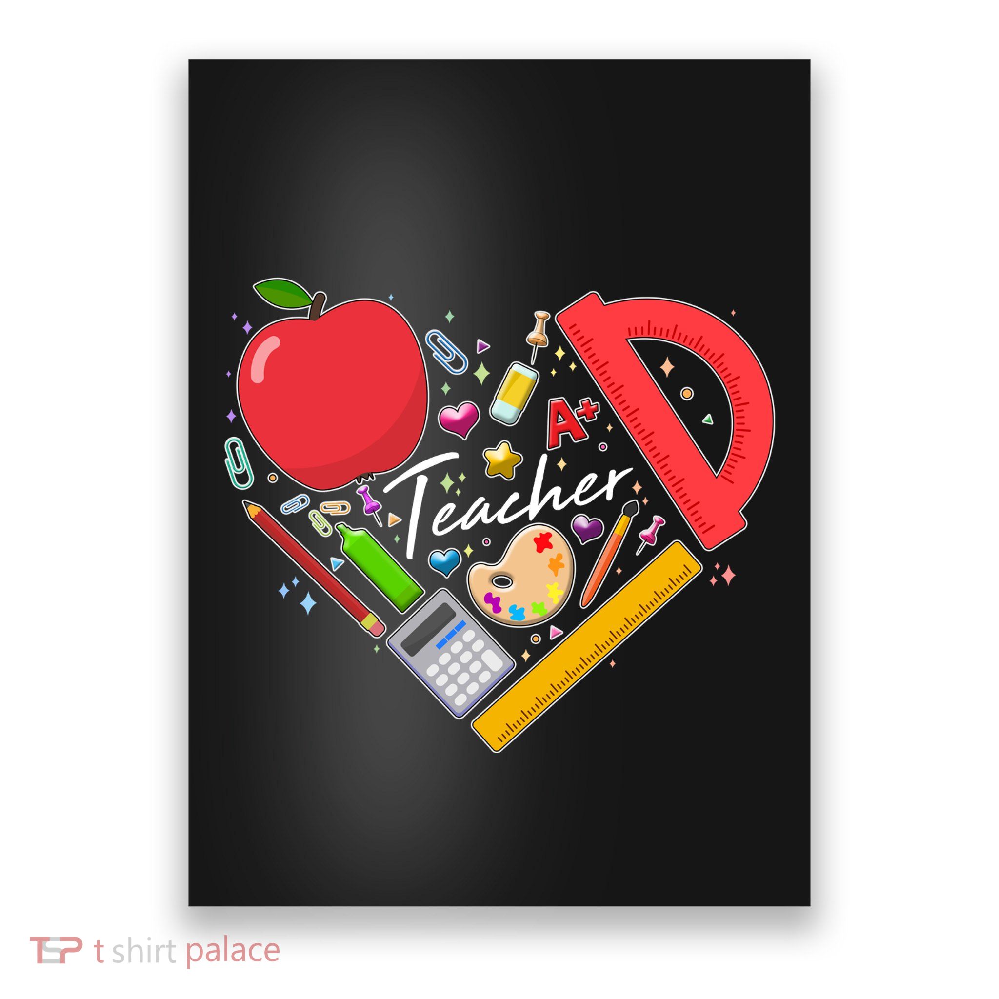 Cute Teacher School Tools Heart Poster