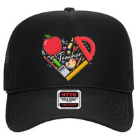 Cute Teacher School Tools Heart Trucker Hat