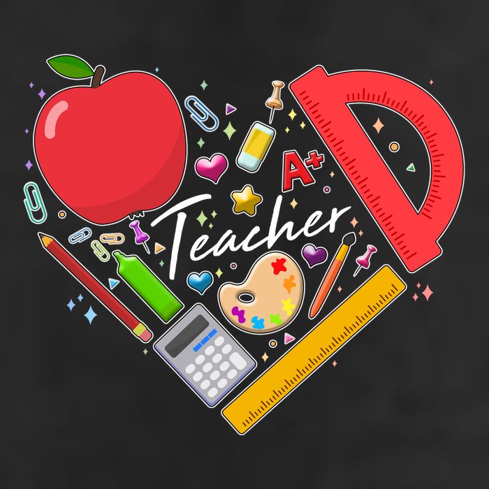 Cute Teacher School Tools Heart Trucker Hat