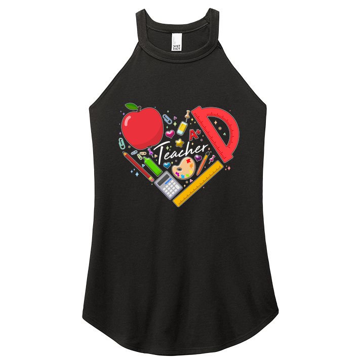 Cute Teacher School Tools Heart Women's Perfect Tri Rocker Tank