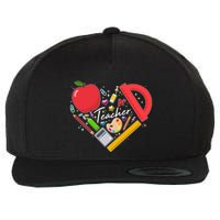Cute Teacher School Tools Heart Wool Snapback Cap