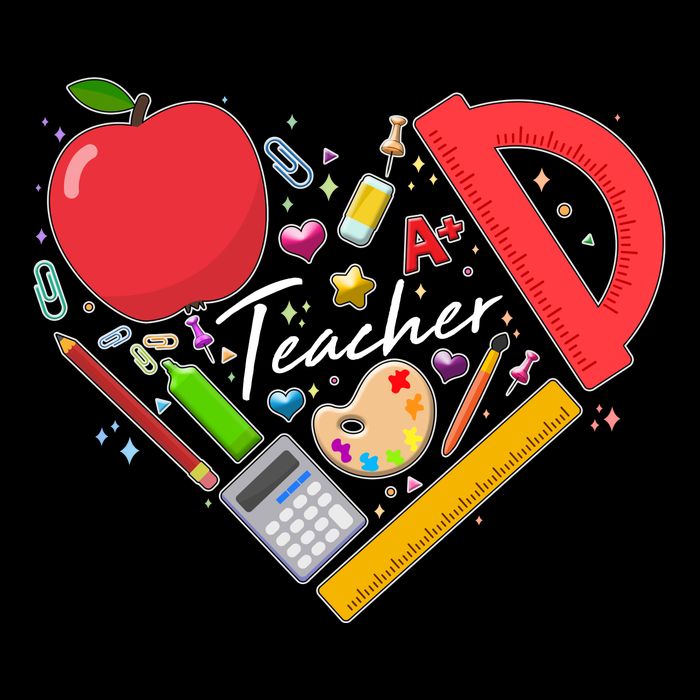Cute Teacher School Tools Heart Wool Snapback Cap