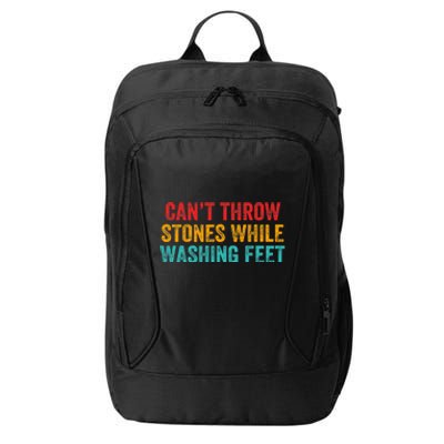 Can't Throw Stones While Washing Feet Funny Design City Backpack