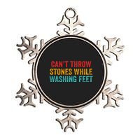 Can't Throw Stones While Washing Feet Funny Design Metallic Star Ornament