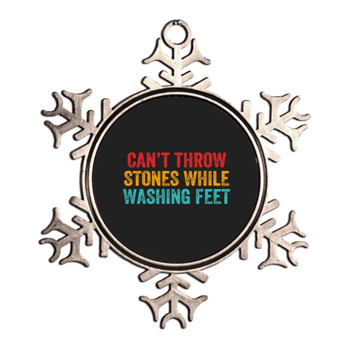 Can't Throw Stones While Washing Feet Funny Design Metallic Star Ornament