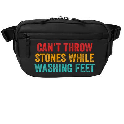 Can't Throw Stones While Washing Feet Funny Design Crossbody Pack