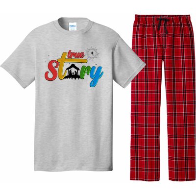 Christmas True Story Christian Nativity Scene Pajama Set