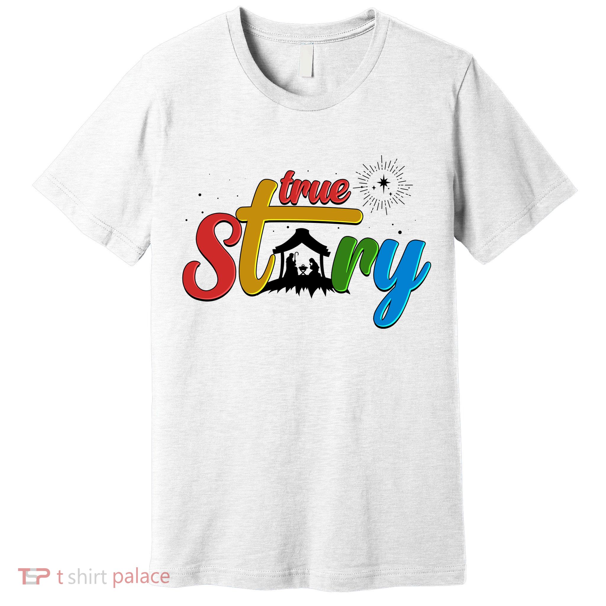 Christmas True Story Christian Nativity Scene Premium T-Shirt