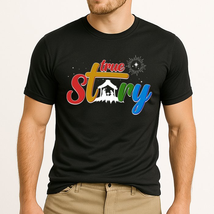 Christmas True Story Christian Nativity Scene Cooling Performance Crew T-Shirt