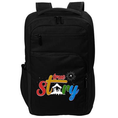 Christmas True Story Christian Nativity Scene Impact Tech Backpack