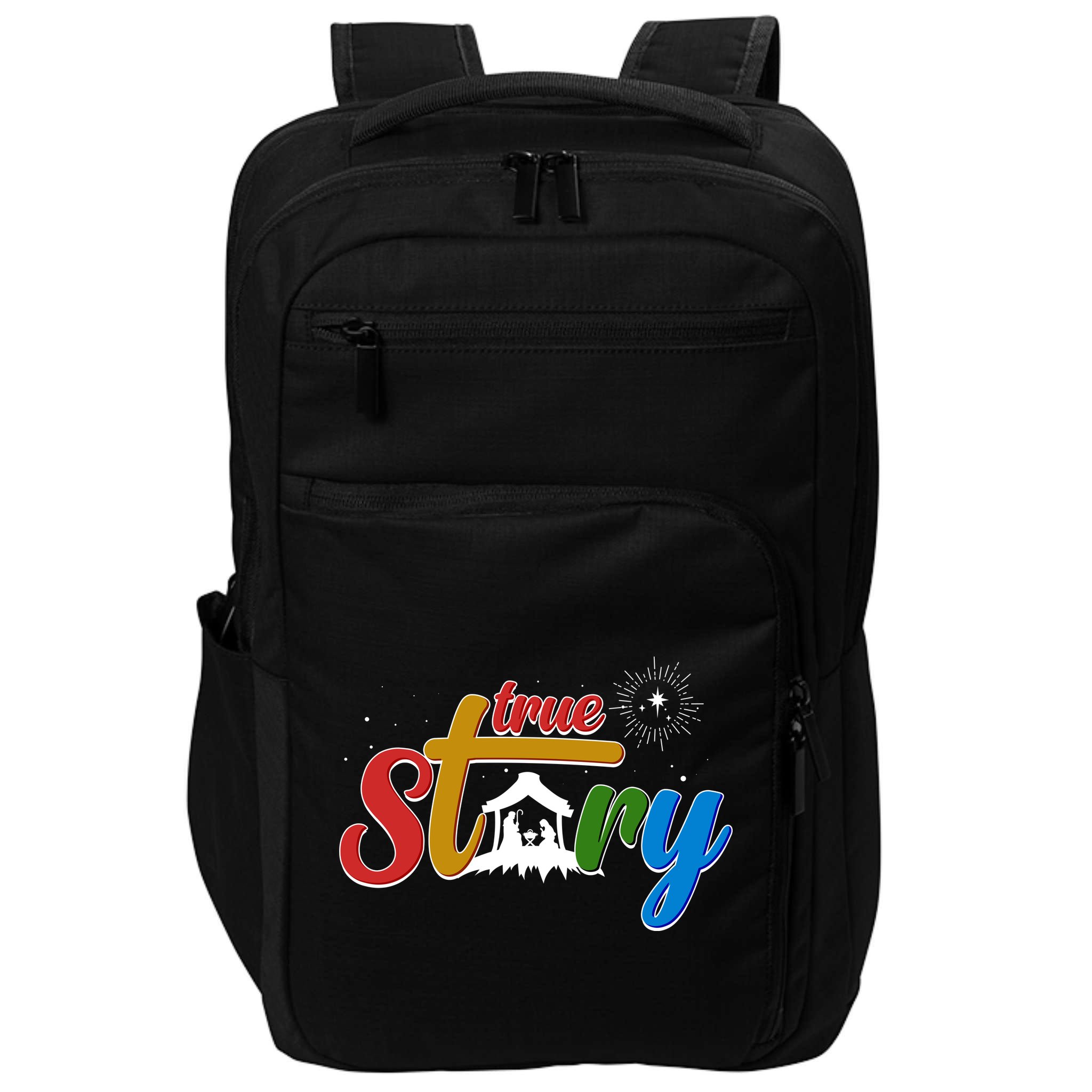 Christmas True Story Christian Nativity Scene Impact Tech Backpack