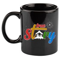 Christmas True Story Christian Nativity Scene 11oz C Handle Ceramic Mug