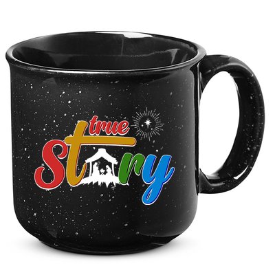 Christmas True Story Christian Nativity Scene 15oz Campfire Ceramic Mug