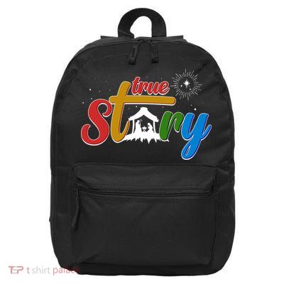 Christmas True Story Christian Nativity Scene 16 in Basic Backpack