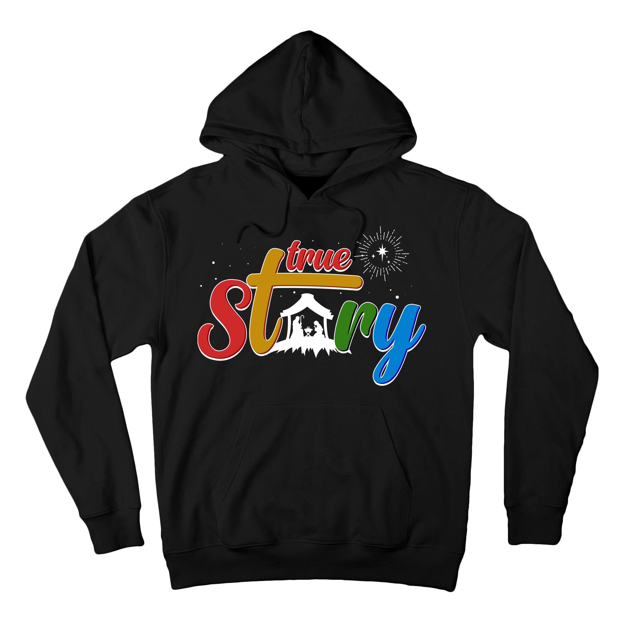 Christmas True Story Christian Nativity Scene Tall Hoodie