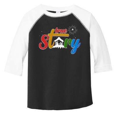 Christmas True Story Christian Nativity Scene Toddler Fine Jersey T-Shirt
