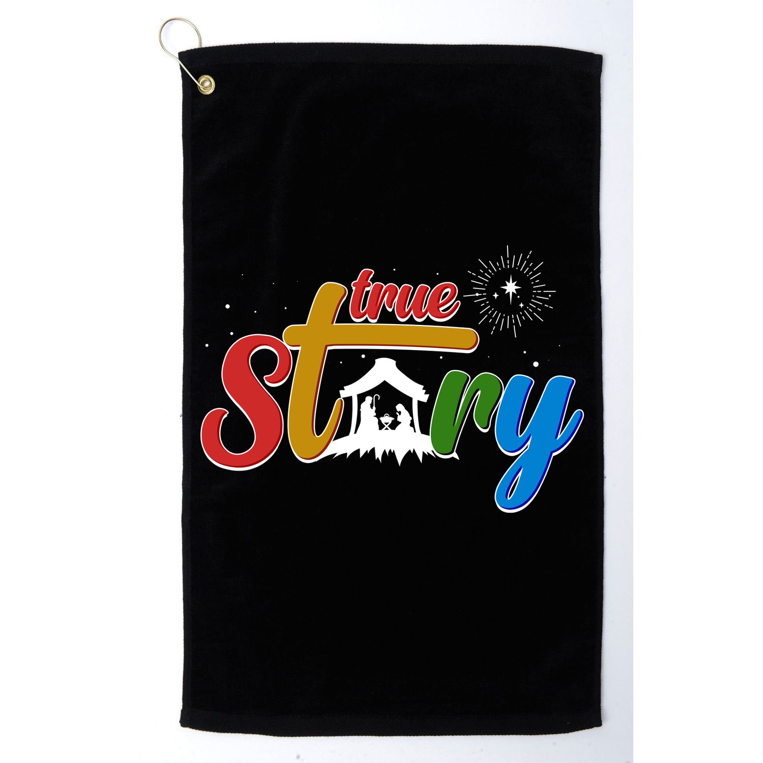 Christmas True Story Christian Nativity Scene Golf Towel