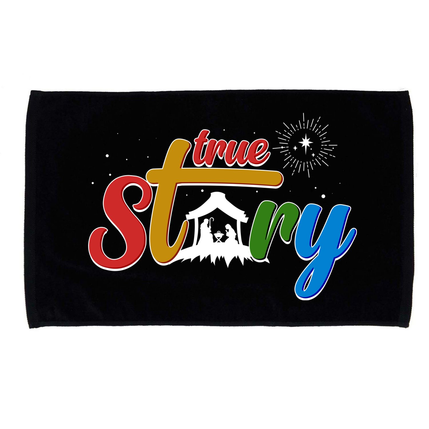 Christmas True Story Christian Nativity Scene Microfiber Hand Towel