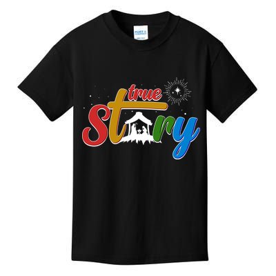 Christmas True Story Christian Nativity Scene Kids T-Shirt