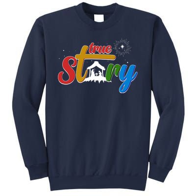 Christmas True Story Christian Nativity Scene Sweatshirt